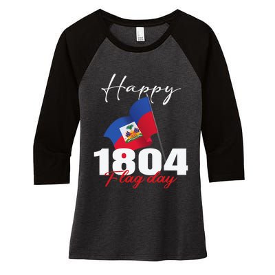 Haitian Flag Day Haiti 1804 For Proud Haitian Women's Tri-Blend 3/4-Sleeve Raglan Shirt