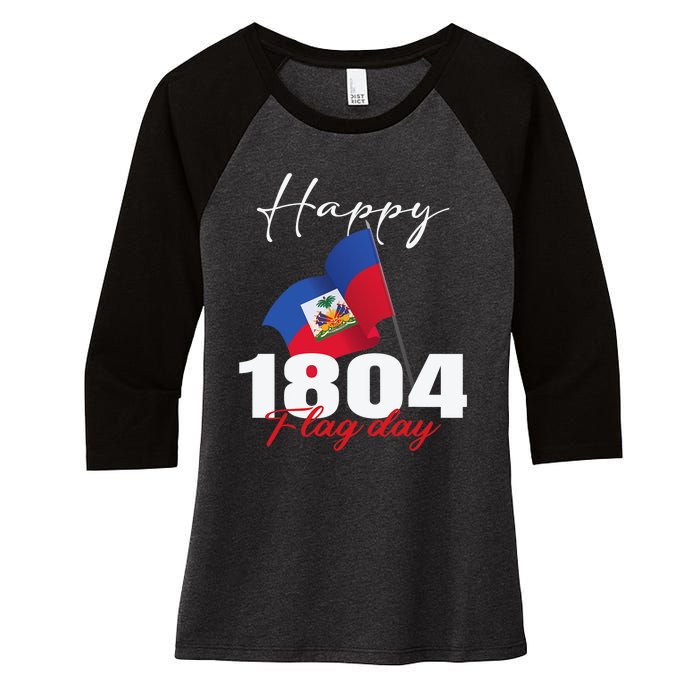 Haitian Flag Day Haiti 1804 For Proud Haitian Women's Tri-Blend 3/4-Sleeve Raglan Shirt