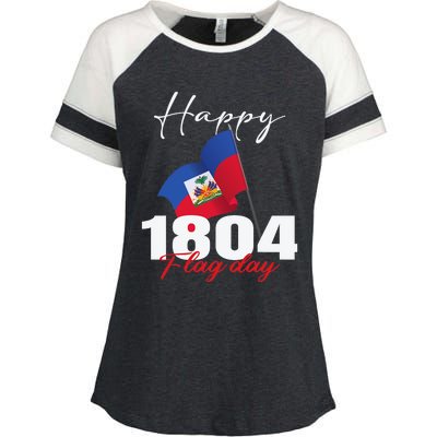 Haitian Flag Day Haiti 1804 For Proud Haitian Enza Ladies Jersey Colorblock Tee