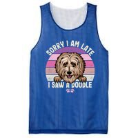 Humor Funny Doodle Lover Quote Sorry I Am Late I Saw A Dog Gift Mesh Reversible Basketball Jersey Tank