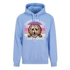 Humor Funny Doodle Lover Quote Sorry I Am Late I Saw A Dog Gift Unisex Surf Hoodie