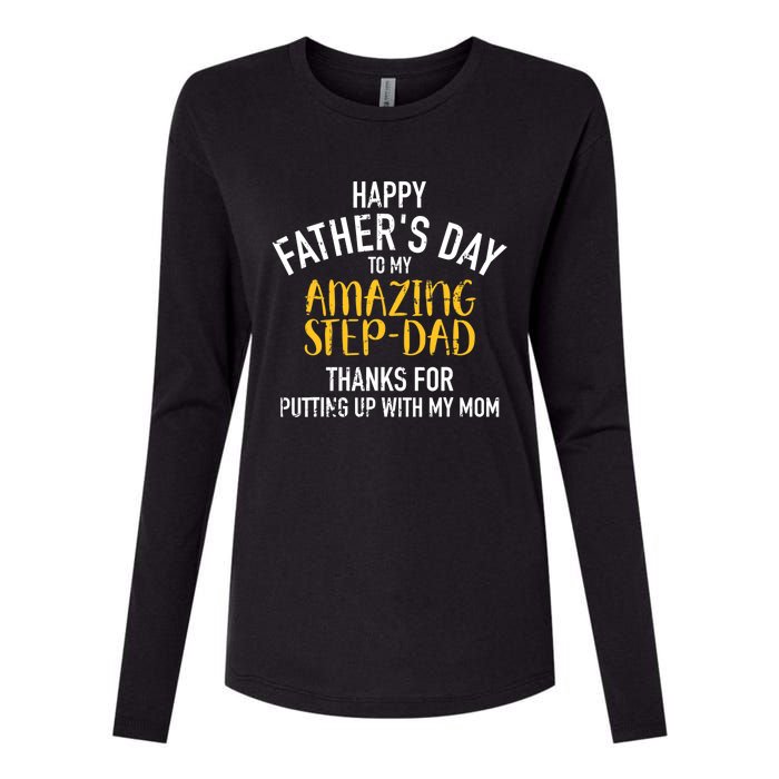 Happy father's day step dad Womens Cotton Relaxed Long Sleeve T-Shirt