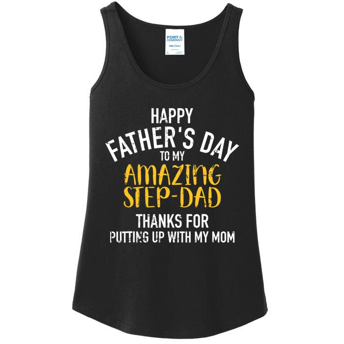 Happy father's day step dad Ladies Essential Tank