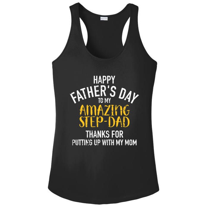 Happy father's day step dad Ladies PosiCharge Competitor Racerback Tank