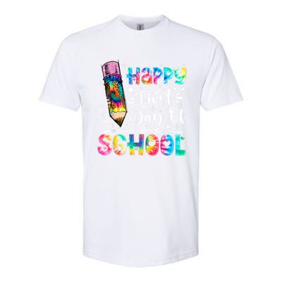 Happy First Day Of School Tie Dye Teacher Kids Back To School Softstyle® CVC T-Shirt