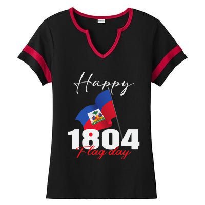 Haitian Flag Day Haiti 1804 for Proud haitian Ladies Halftime Notch Neck Tee