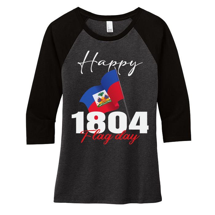 Haitian Flag Day Haiti 1804 for Proud haitian Women's Tri-Blend 3/4-Sleeve Raglan Shirt