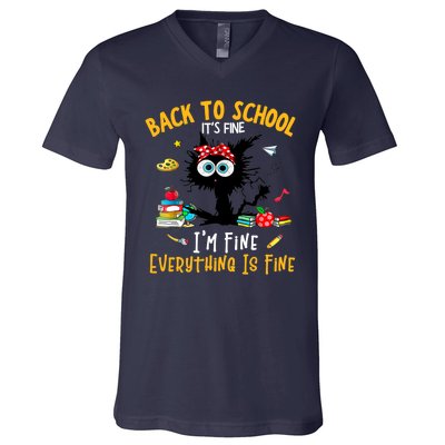 Happy First Day Of School Funny Back To School Teacher V-Neck T-Shirt