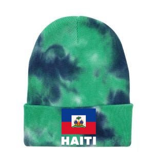 Haitian Flag Day Cool Haiti Flag Pride Tie Dye 12in Knit Beanie