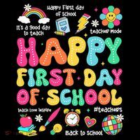 Happy First Day Of School Teacher 1st Back To School Sustainable Bucket Hat