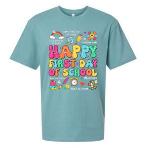 Happy First Day Of School Teacher 1st Back To School Sueded Cloud Jersey T-Shirt