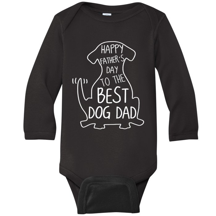 Happy FatherS Day To The Best Dog Dad Dog Lover Baby Long Sleeve Bodysuit