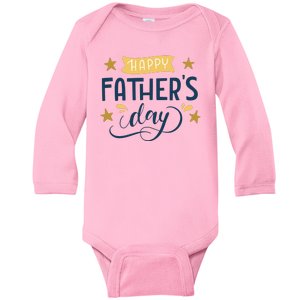 Happy Fathers Day Celebration Gift Baby Long Sleeve Bodysuit