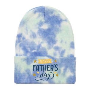 Happy Fathers Day Celebration Gift Tie Dye 12in Knit Beanie