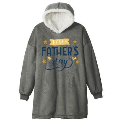 Happy Fathers Day Celebration Gift Hooded Wearable Blanket