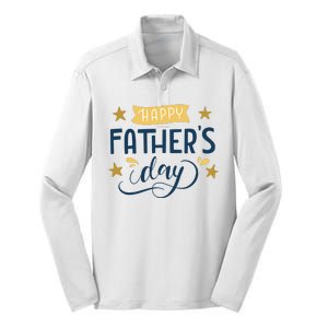 Happy Fathers Day Celebration Gift Silk Touch Performance Long Sleeve Polo