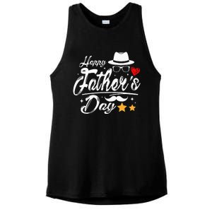 Happy Fathers Day 2024 For Dad Papa Ladies PosiCharge Tri-Blend Wicking Tank