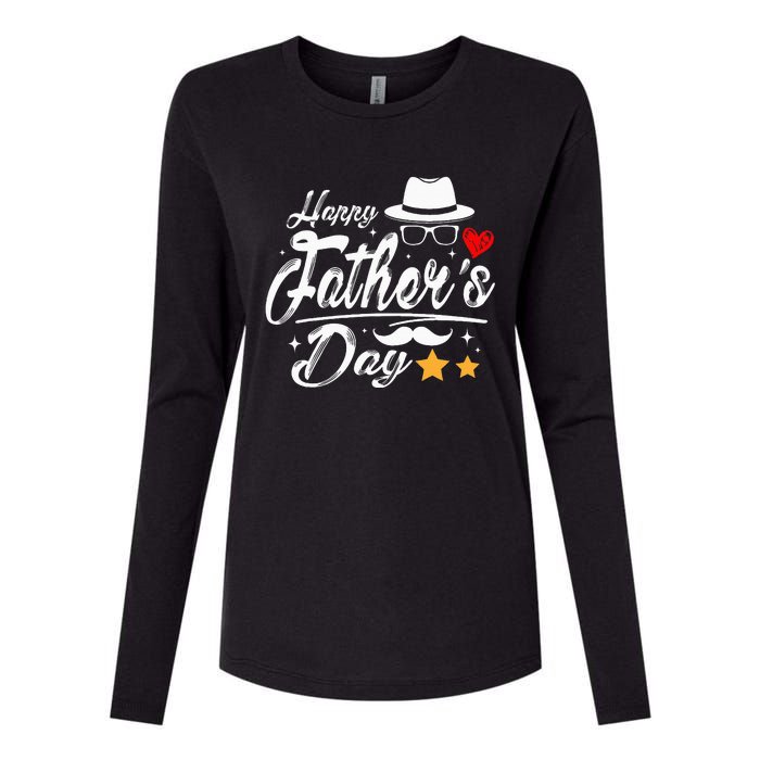 Happy Fathers Day 2024 For Dad Papa Womens Cotton Relaxed Long Sleeve T-Shirt