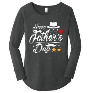 Happy Fathers Day 2024 For Dad Papa Women's Perfect Tri Tunic Long Sleeve Shirt