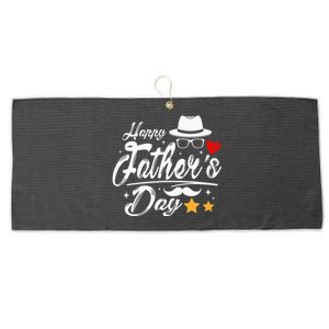 Happy Fathers Day 2024 For Dad Papa Large Microfiber Waffle Golf Towel