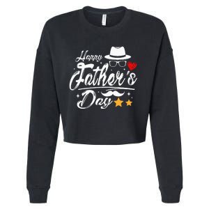 Happy Fathers Day 2024 For Dad Papa Cropped Pullover Crew