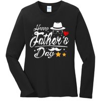 Happy Fathers Day 2024 For Dad Papa Ladies Long Sleeve Shirt