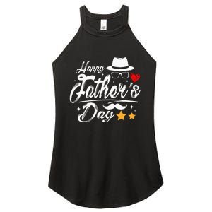 Happy Fathers Day 2024 For Dad Papa Women's Perfect Tri Rocker Tank