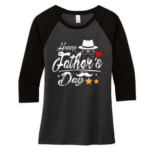 Happy Fathers Day 2024 For Dad Papa Women's Tri-Blend 3/4-Sleeve Raglan Shirt