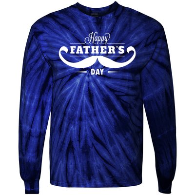 Happy Fathers Day Mustache Decor Proud Dad Fathers Day Tie-Dye Long Sleeve Shirt