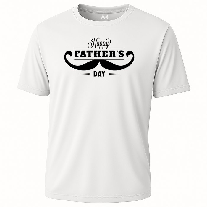 Happy Fathers Day Mustache Decor Proud Dad Fathers Day Cooling Performance Crew T-Shirt