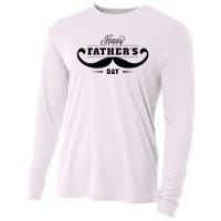 Happy Fathers Day Mustache Decor Proud Dad Fathers Day Cooling Performance Long Sleeve Crew