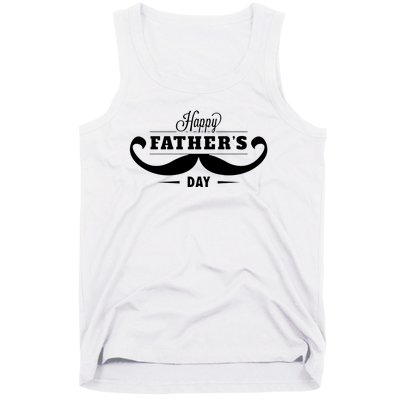 Happy Fathers Day Mustache Decor Proud Dad Fathers Day Tank Top