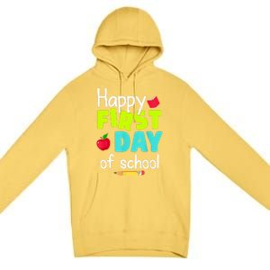 Happy First Day Of School Back To School Teacher Student Premium Pullover Hoodie