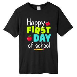 Happy First Day Of School Back To School Teacher Student Tall Fusion ChromaSoft Performance T-Shirt