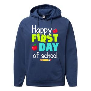 Happy First Day Of School Back To School Teacher Student Performance Fleece Hoodie