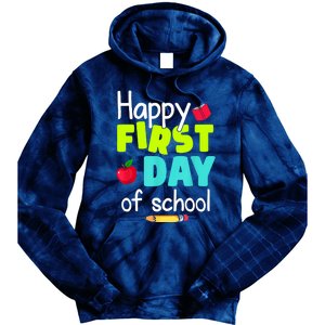 Happy First Day Of School Back To School Teacher Student Tie Dye Hoodie