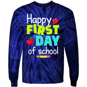 Happy First Day Of School Back To School Teacher Student Tie-Dye Long Sleeve Shirt