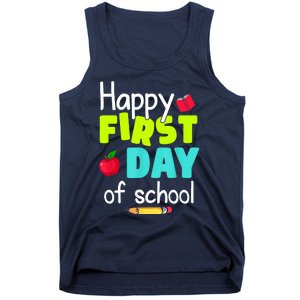 Happy First Day Of School Back To School Teacher Student Tank Top