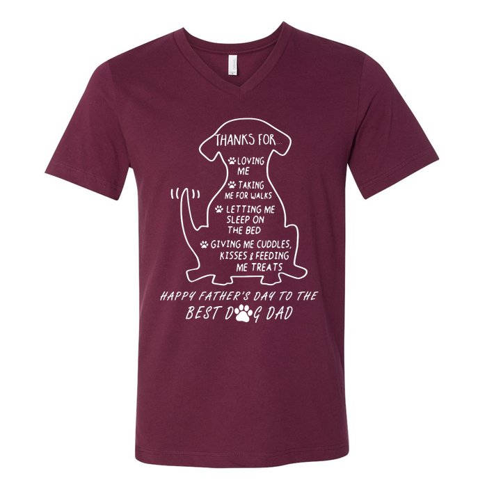 Happy FatherS Day To The Best Dog Dad V-Neck T-Shirt