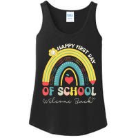 Happy First Day Of School Welcome Back To School Teachers Ladies Essential Tank