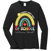 Happy First Day Of School Welcome Back To School Teachers Ladies Long Sleeve Shirt