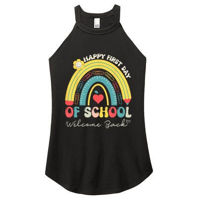 Happy First Day Of School Welcome Back To School Teachers Women's Perfect Tri Rocker Tank