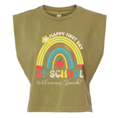 Happy First Day Of School Welcome Back To School Teachers Garment-Dyed Women's Muscle Tee