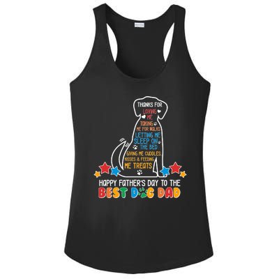 Happy Father's Dad To The Best Dog Dad Ladies PosiCharge Competitor Racerback Tank