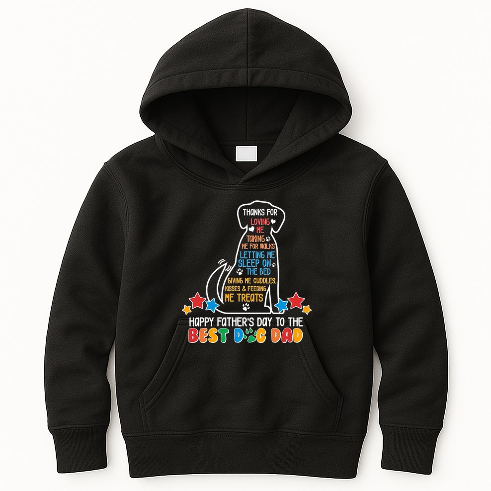 Happy Father's Dad To The Best Dog Dad Kids Hoodie