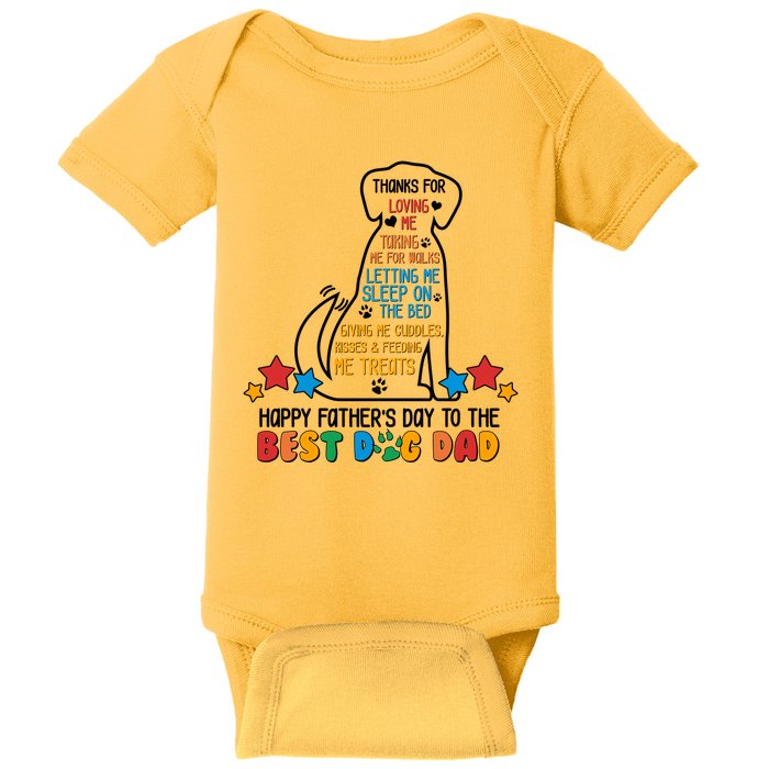 Happy Father's Dad To The Best Dog Dad Baby Bodysuit