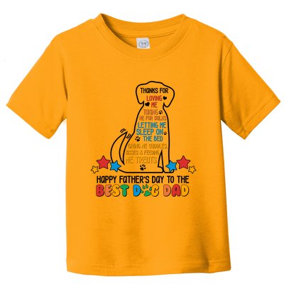 Happy Father's Dad To The Best Dog Dad Toddler T-Shirt