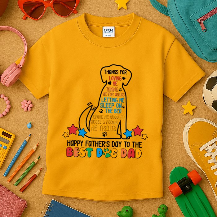 Happy Father's Dad To The Best Dog Dad Kids T-Shirt