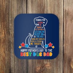 Happy Father's Dad To The Best Dog Dad Coaster