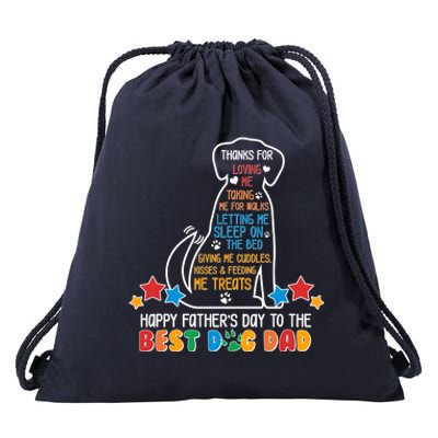 Happy Father's Dad To The Best Dog Dad Drawstring Bag